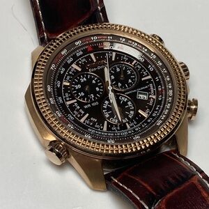 Citizen Eco Drive, rose gold tone, E820-S068941, leather strap